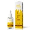 Serum bottle with peptides and retinol product packaging on modern acrylic transparent blocks with shadows from sun, cosmetic mockup on geometric stand, pedestal, cosmetics podium Сироватка-догляд для обличчя "Сяяння та Зволоження" SUPERОX-C , 30 мл Milky Dream